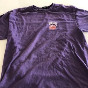 Purple stussy 8 ball tee